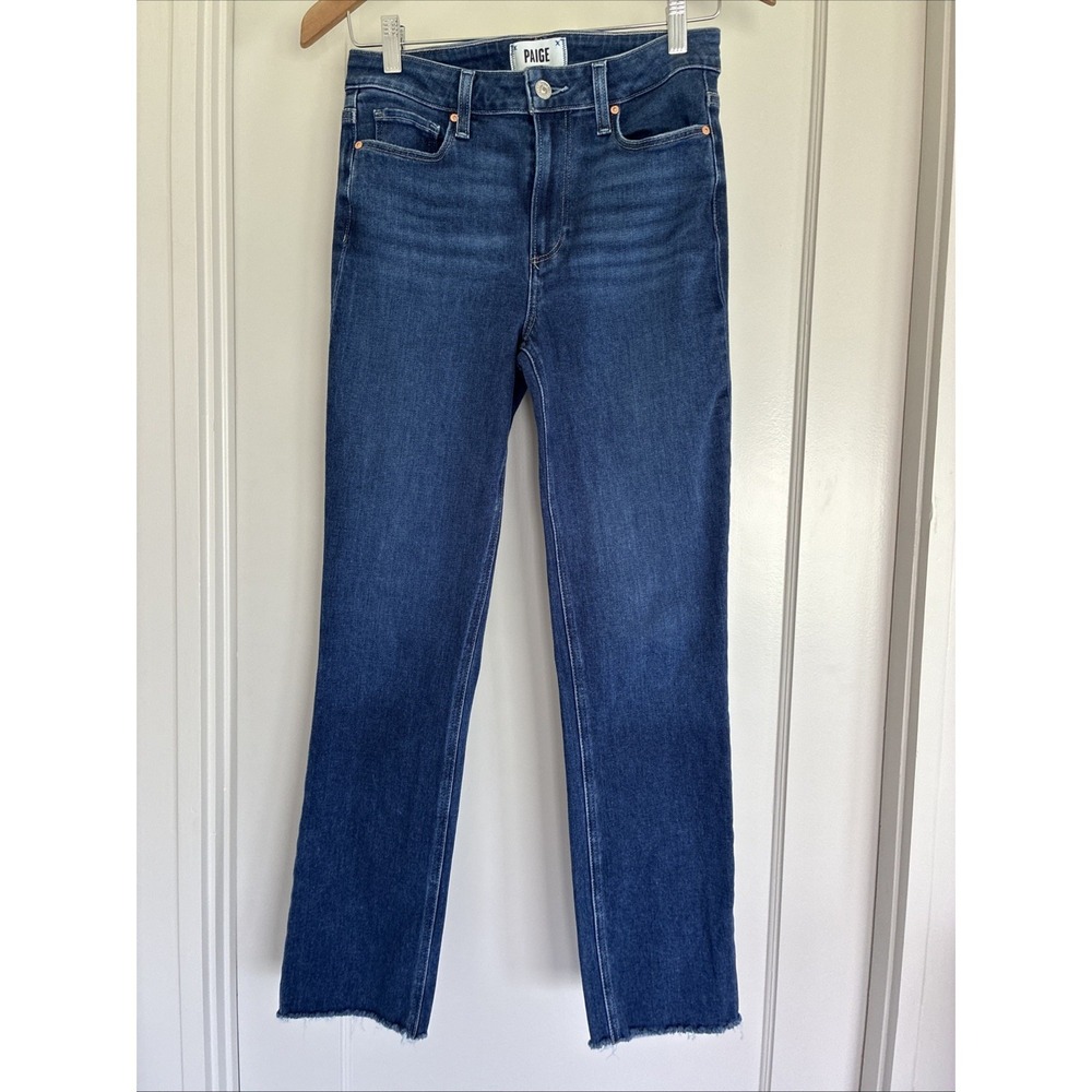 Paige Jeans Cindy Size 27 Raw Hem Mid Rise Crop Straight Leg. Devoted Wash